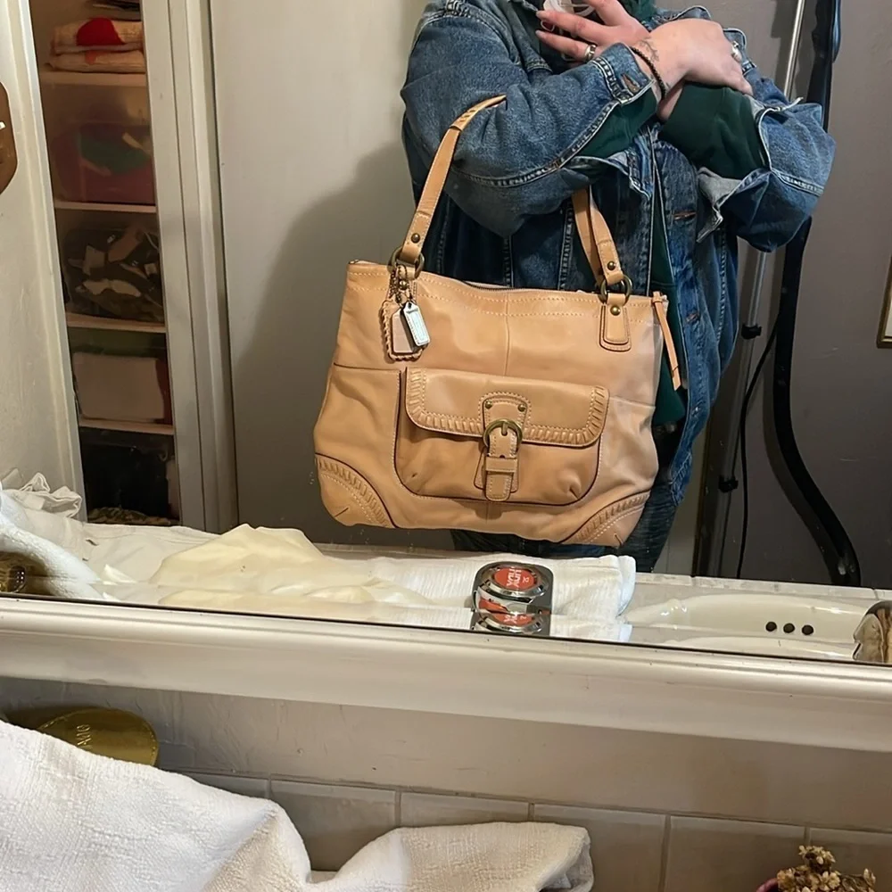 COACH - tan whipstitch satchel- F19018- NWT - Picture 16 of 17